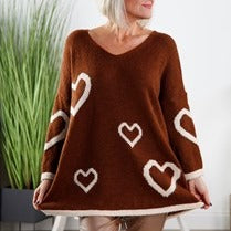 Goose Island Chocolate Brown Heart Jumper