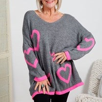 Goose Island Dark Grey Heart Jumper