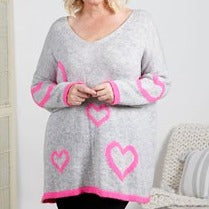 Goose Island Light Grey Heart Jumper