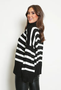 Black Stripe Knitted Jumper