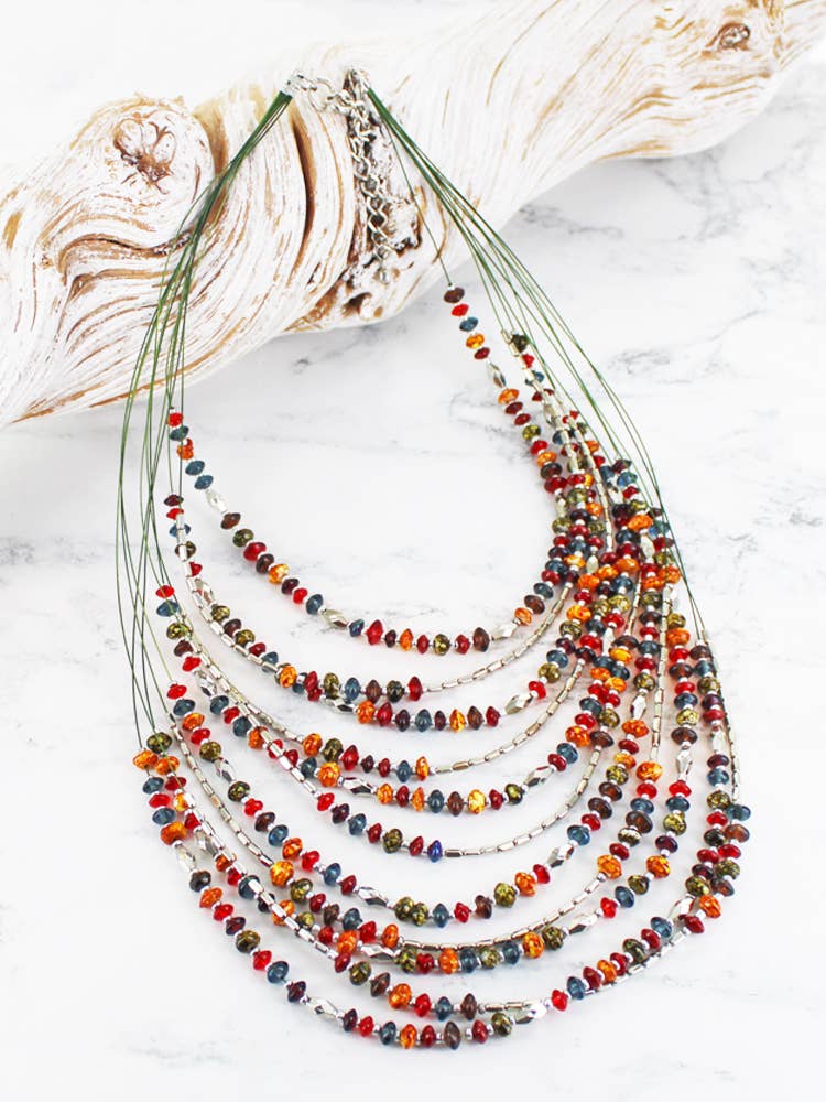 DC6305M MULTI-STRAND BEADED NECKLACE