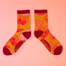 Load image into Gallery viewer, Powder Yellow Poppy Ankle Socks