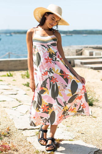 Brakeburn Tropical Palm Strappy Dress