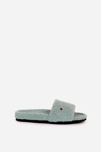 Brakeburn Green Slider Borg Slippers