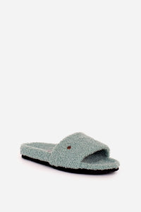 Brakeburn Green Slider Borg Slippers