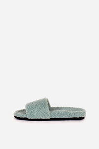 Brakeburn Green Slider Borg Slippers