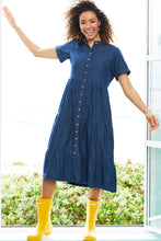 Load image into Gallery viewer, Mistral Button Through Tiered Denim Dress