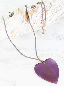 Suzie Blue Purple Heart Necklace