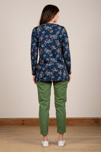 Load image into Gallery viewer, Lily &amp; Me Folly Tunic Pastel Flowers Navy