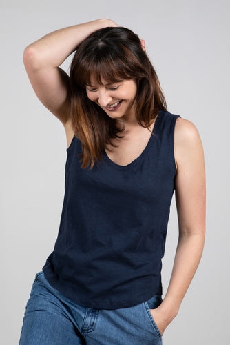 Lily & Me Jetty Vest Organic Cotton Navy