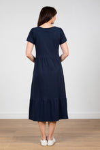 Load image into Gallery viewer, Lily &amp; Me Spring Midi Dress Organic Cotton Navy
