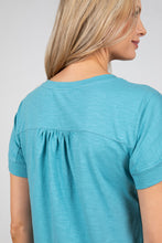 Load image into Gallery viewer, Lily &amp; Me Vale Tee Organic Cotton Lace Trim Duck Egg