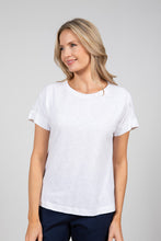 Load image into Gallery viewer, Lily &amp; Me Vale Tee Organic Cotton Lace Trim White