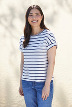 Load image into Gallery viewer, Lily &amp; Me Castaway Tee Striper Navy and Ecru