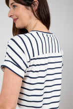 Load image into Gallery viewer, Lily &amp; Me Castaway Tee Striper Navy and Ecru