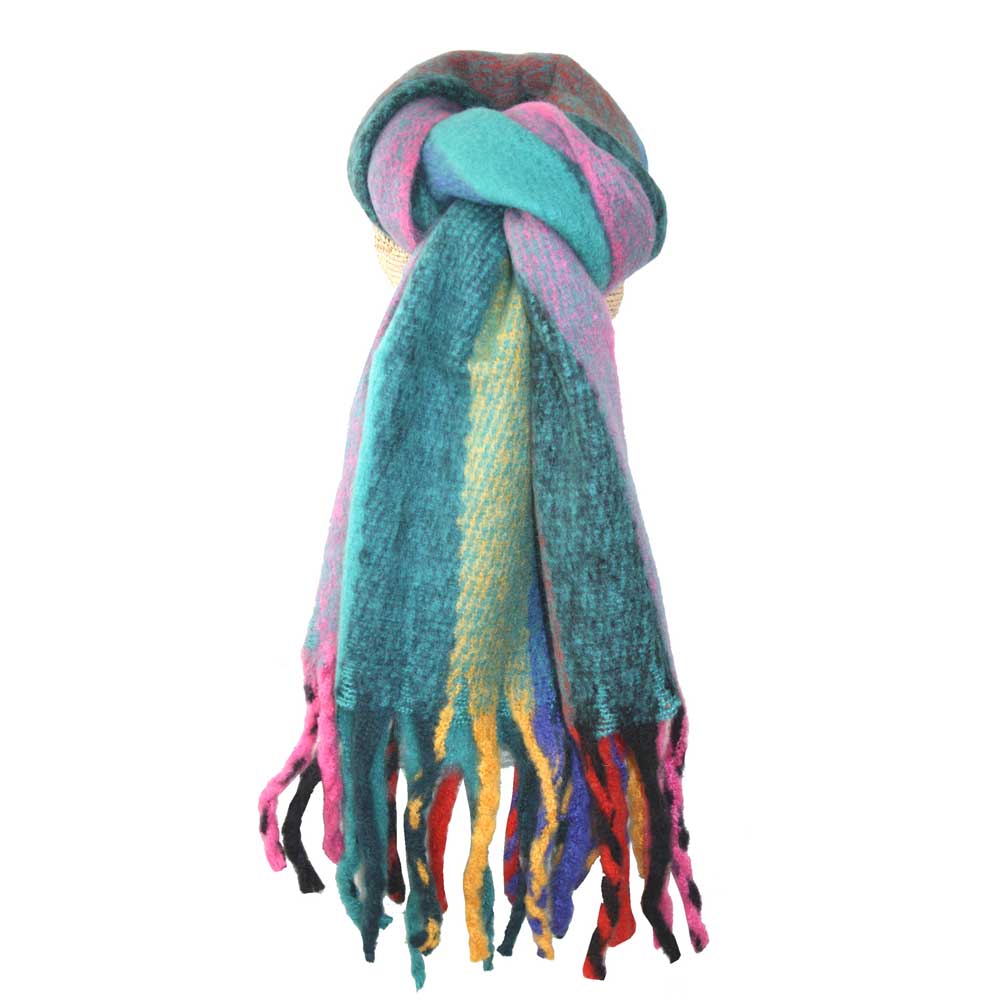 Lua Rainbow Stripes Scarf Jade