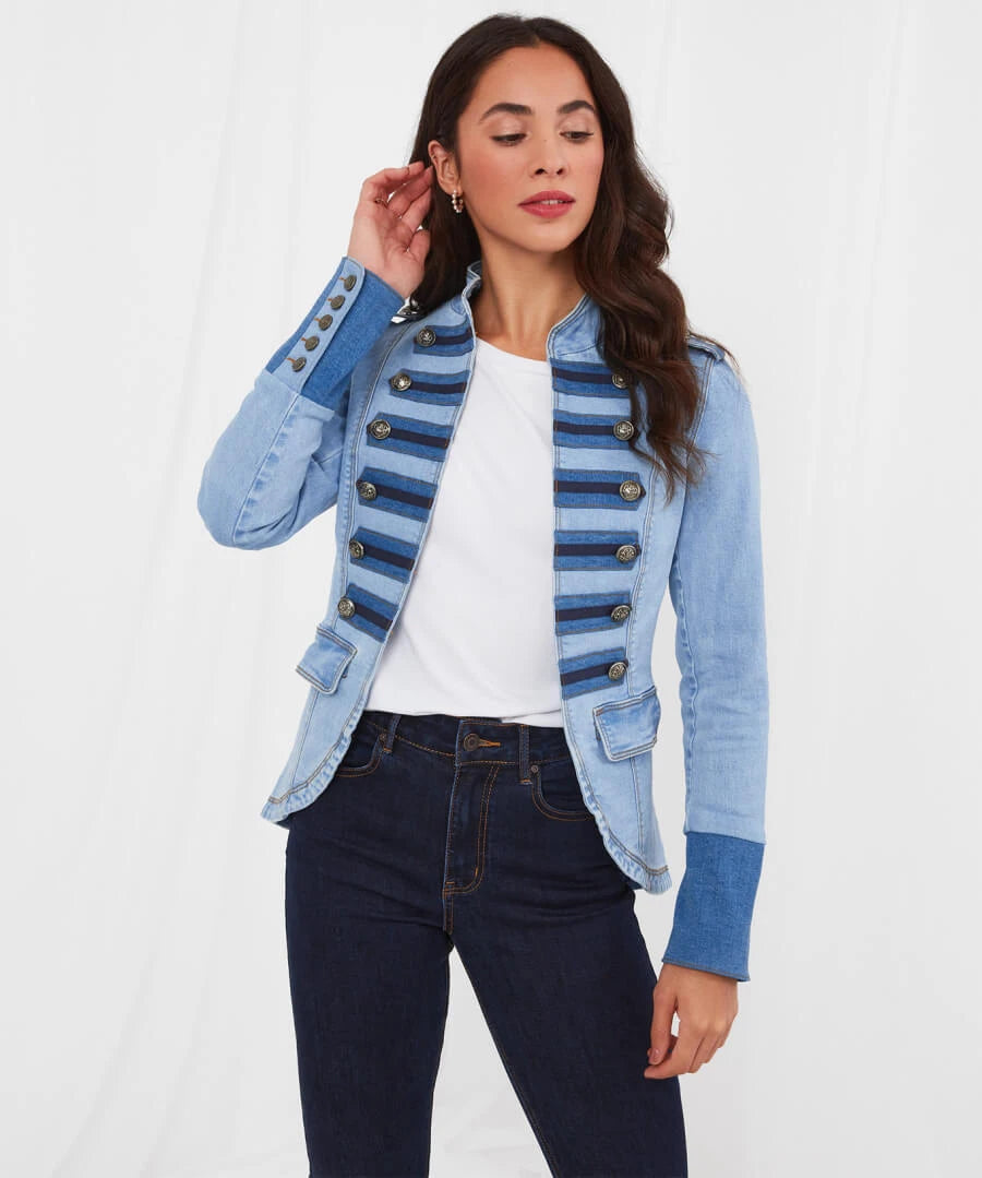 Free people military jean hot sale jacket