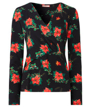 Load image into Gallery viewer, Joe Browns Poinsettia Print Wrap Top