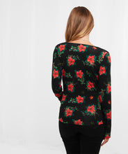 Load image into Gallery viewer, Joe Browns Poinsettia Print Wrap Top
