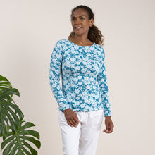 Load image into Gallery viewer, Lily &amp; Me Dark Teal Monica Top Long Sleeve Delphinium