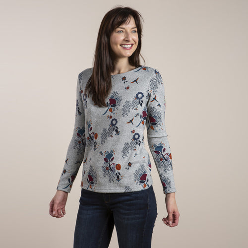 Lily & Me Grey Angela Top Greengage