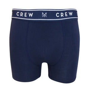 Crew Clothing Blue Mens Cotton Rich Branded Waist Boxers