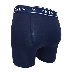 Crew Clothing Blue Mens Cotton Rich Branded Waist Boxers