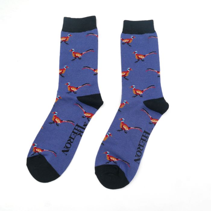 Mr Heron Denim Pheasants Socks