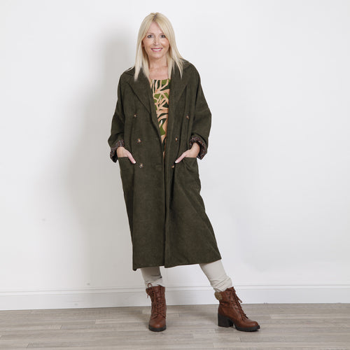 Goose Island Khaki Cord Button Coat
