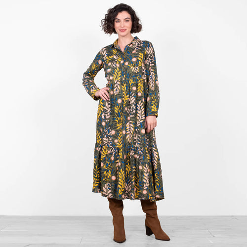 Brakeburn Green Winter Trailing Shirt Dress