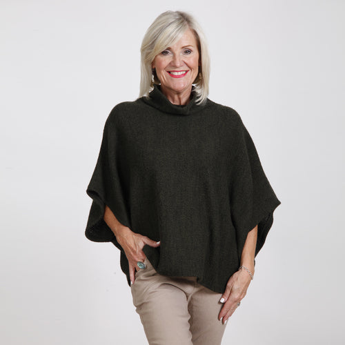 Goose Island Khaki Cowl Poncho Top