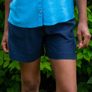 Lily & Me Navy Linen Shorts