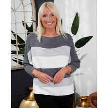 Load image into Gallery viewer, Goose Island Grey Knitted Stripe Jumper