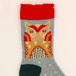 Powder Ice Owl by Moonlight Ankle Socks