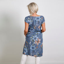 Load image into Gallery viewer, Goose Island Blue Linen Flower Dress