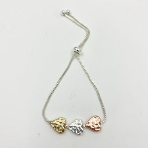 Silver Chain Hearts Bracelet