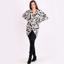 Load image into Gallery viewer, Italian Beige Leopard Print Cowl Neck Twisted Cross Over Lagenlook Top