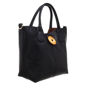 Bessie London Black Classic Button Bag-In-Bag