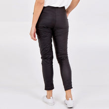 Load image into Gallery viewer, Italian Black Magic Stretch PU Coated Crushed Trousers