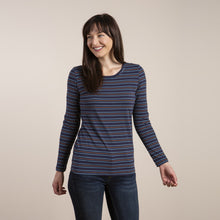 Load image into Gallery viewer, Lily &amp; Me Navy Layering Tee Multi Stripe