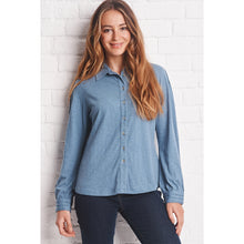 Load image into Gallery viewer, Mistral Provincial Blue Pintuck Detail Jersey Shirt