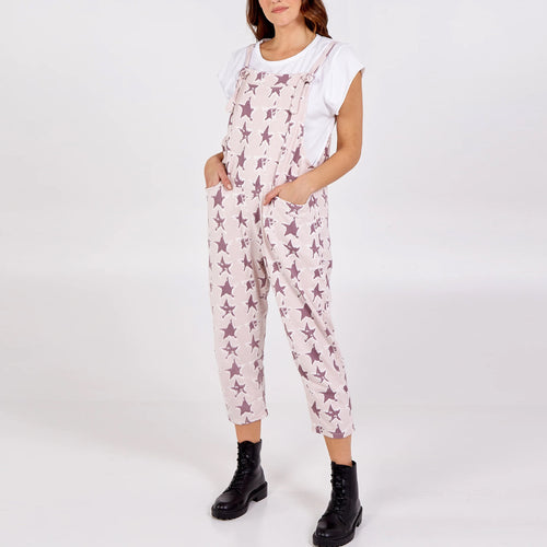 Italian Blush Star Dungarees 3/4 Length