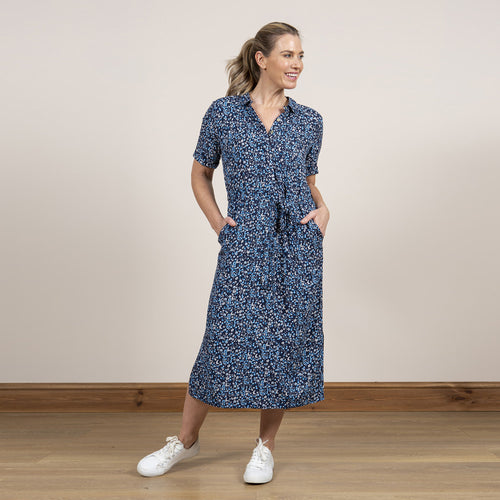 Lily & Me Navy Causeway Dress Navy Ditsy