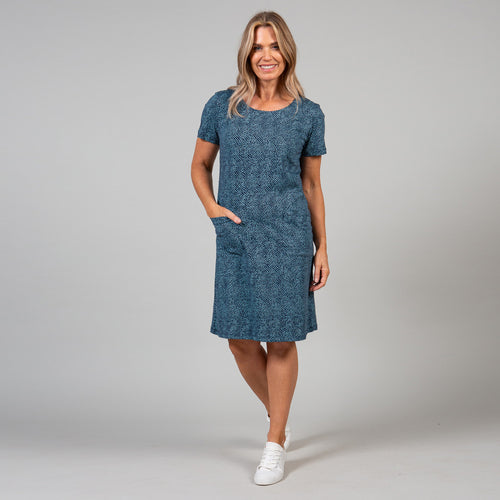 Lily & Me Navy Calcot Dress Chevron