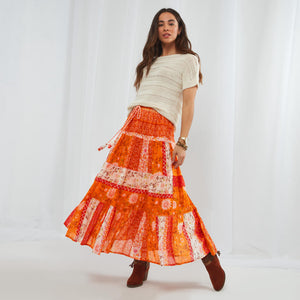 Joe Browns Orange Perfect Patchwork Skirt