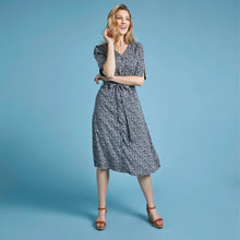 Load image into Gallery viewer, Weird Fish Navy Milli EcoVero Printed Midi Dress