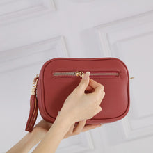 Load image into Gallery viewer, Rusty Red Tassel Box Bag With Funky Strap