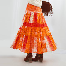 Load image into Gallery viewer, Joe Browns Orange Perfect Patchwork Skirt