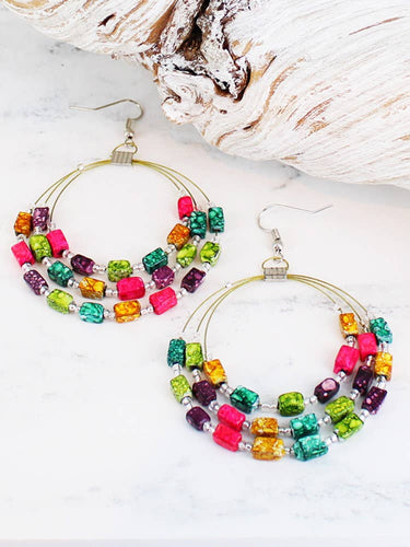 DC1303M BEADED HOOP EARRINGS