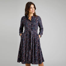 Load image into Gallery viewer, Weird Fish Navy Lawson Lenzing EcoVero™ Printed Shirt Dress